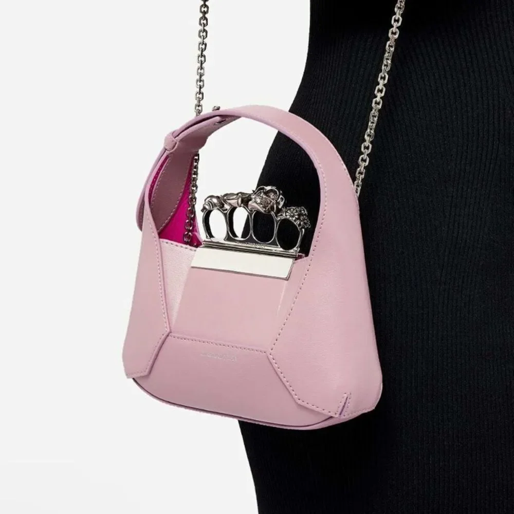 Alexander McQueen Skull Jeweled Mini Chain Hobo Bag
